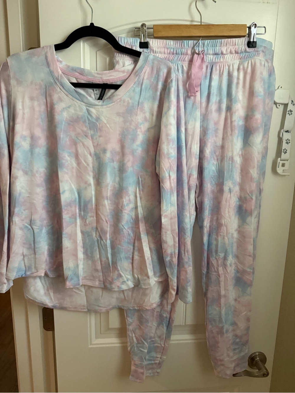 Women’s Tie-Dye Pajama Set - Pastel Pink & Blue